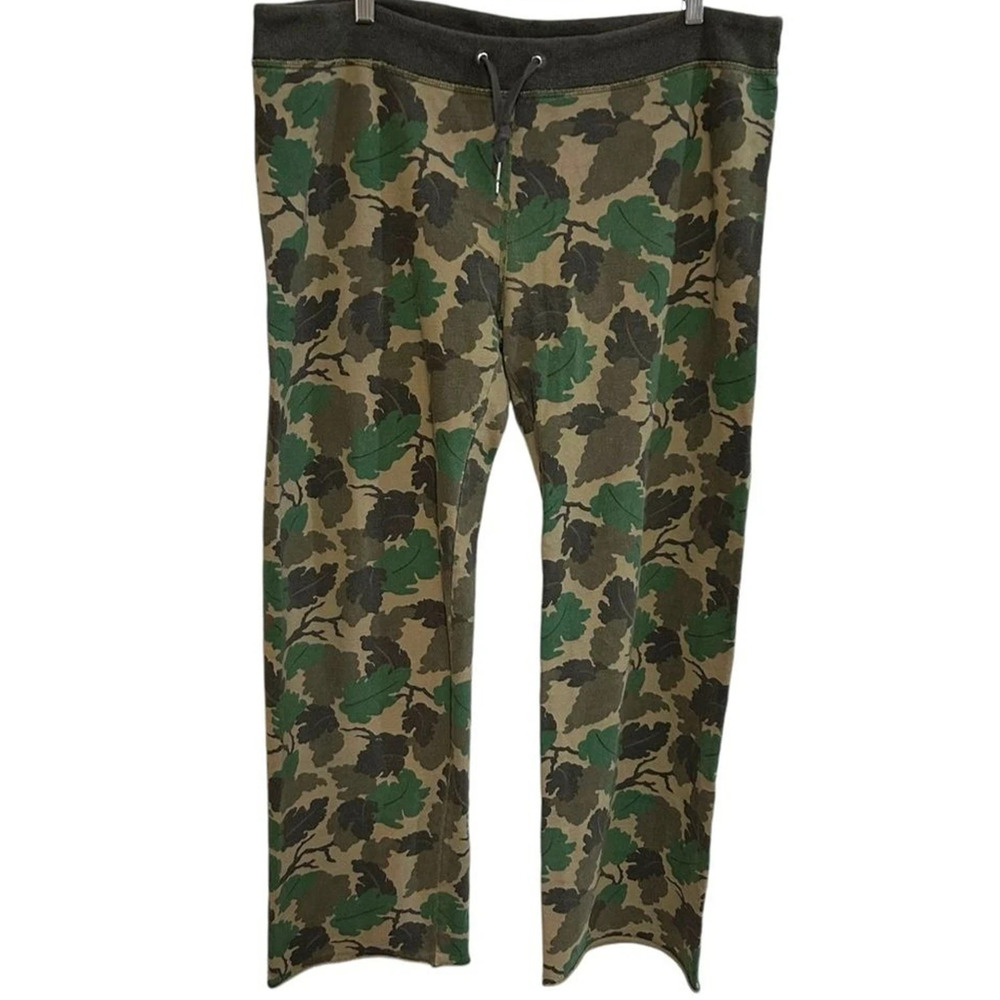 Y2K Lucky Brand Sweatpants Large Camo Leaf print Vtg 2000's Boho wide leg Nice - Picture 4 of 8